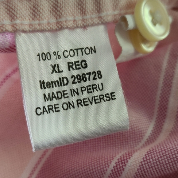 L.L.BEAN PINK STRIPED COTTON BUTTONS DOWN SHIRT - Picture 8 of 8